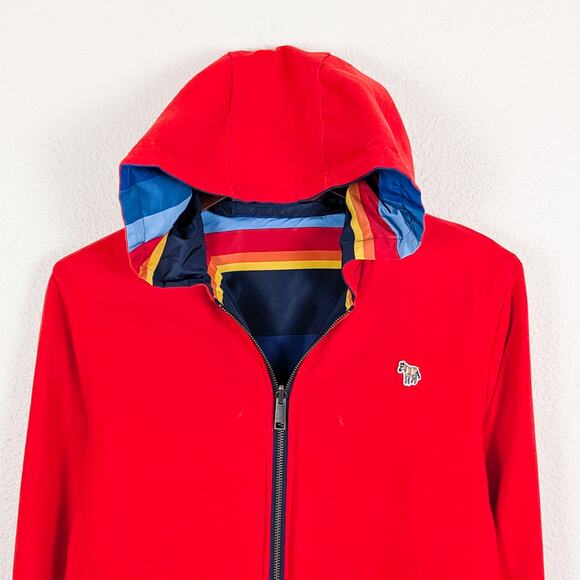 Paul Smith Junior Reversible Hooded Jacket Multi color striped size 14A fits XS - Picture 10 of 11